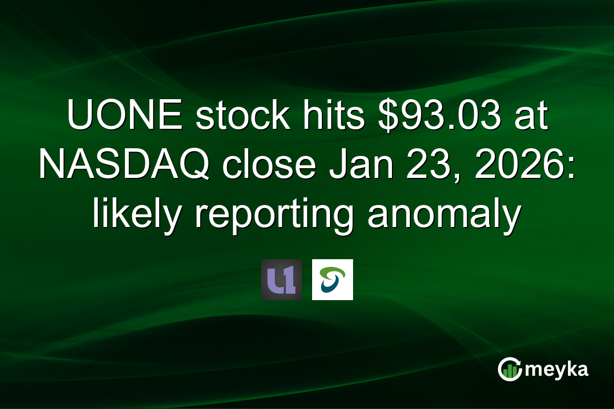 UONE stock hits $93.03 at NASDAQ close Jan 23, 2026: likely reporting anomaly