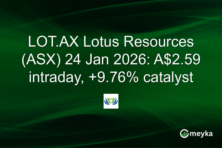 LOT.AX Lotus Resources (ASX) 24 Jan 2026: A$2.59 intraday, +9.76% catalyst
