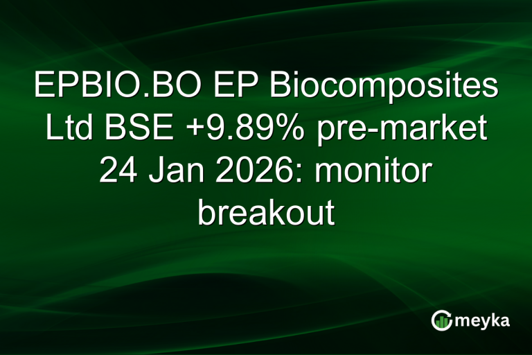 EPBIO.BO EP Biocomposites Ltd BSE +9.89% pre-market 24 Jan 2026: monitor breakout