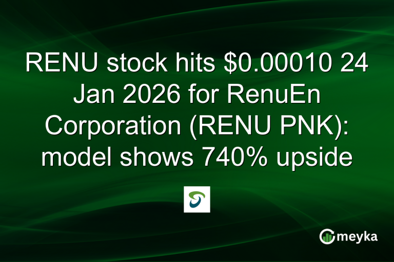 RENU stock hits $0.00010 24 Jan 2026 for RenuEn Corporation (RENU PNK): model shows 740% upside