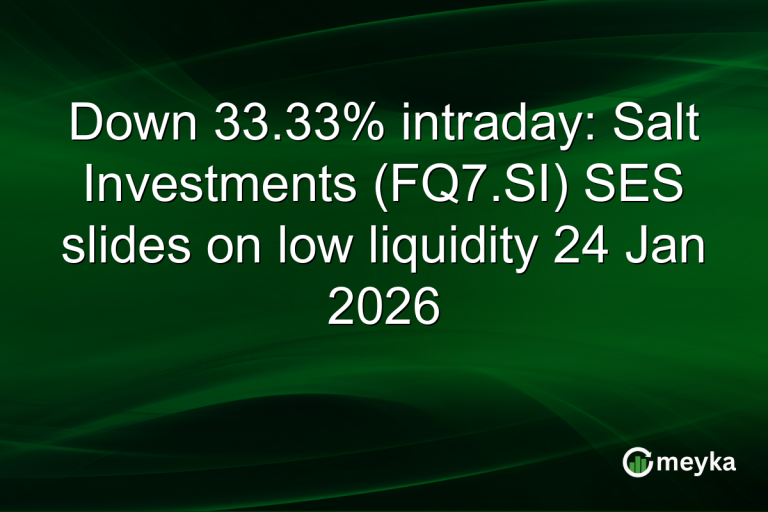Down 33.33% intraday: Salt Investments (FQ7.SI) SES slides on low liquidity 24 Jan 2026