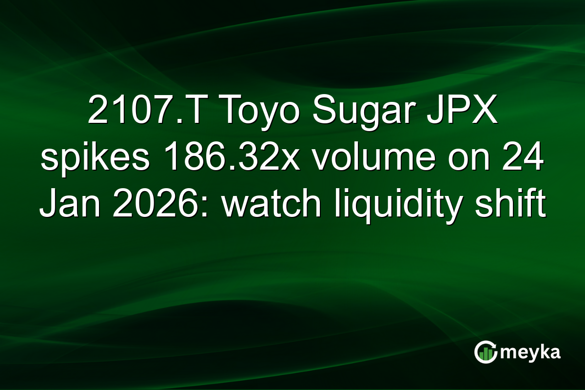2107.T Toyo Sugar JPX spikes 186.32x volume on 24 Jan 2026: watch liquidity shift