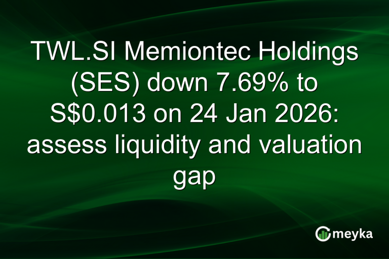 TWL.SI Memiontec Holdings (SES) down 7.69% to S$0.013 on 24 Jan 2026: assess liquidity and valuation gap
