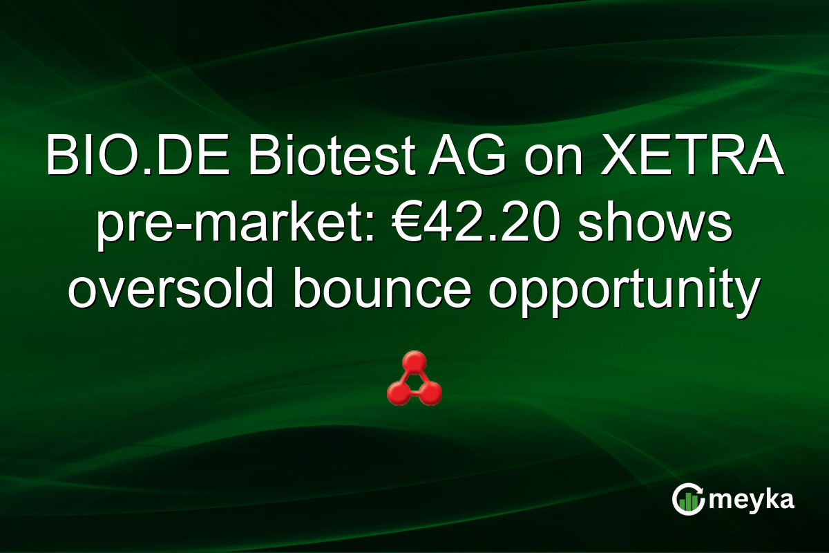 BIO.DE Biotest AG on XETRA pre-market: €42.20 shows oversold bounce opportunity