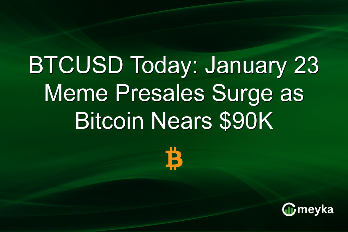 BTCUSD Today: January 23 Meme Presales Surge as Bitcoin Nears $90K