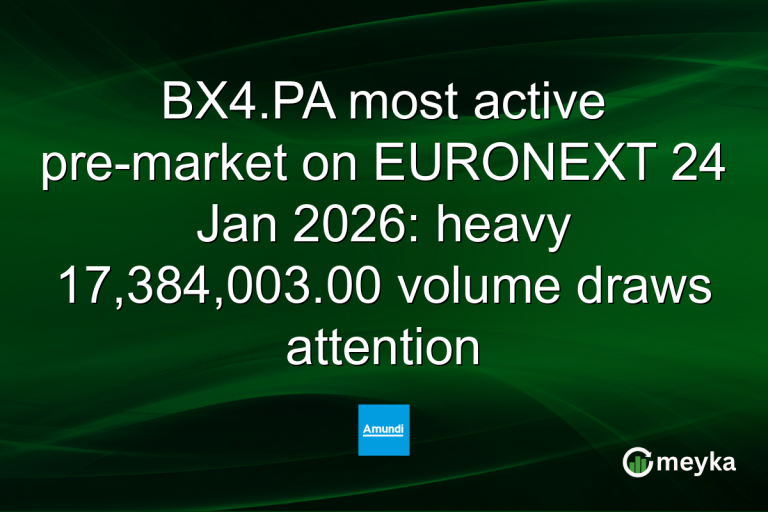 BX4.PA most active pre-market on EURONEXT 24 Jan 2026: heavy 17,384,003.00 volume draws attention