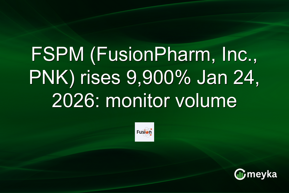FSPM (FusionPharm, Inc., PNK) rises 9,900% Jan 24, 2026: monitor volume