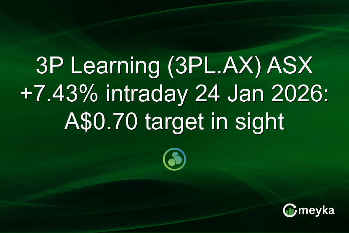 3P Learning (3PL.AX) ASX +7.43% intraday 24 Jan 2026: A$0.70 target in sight