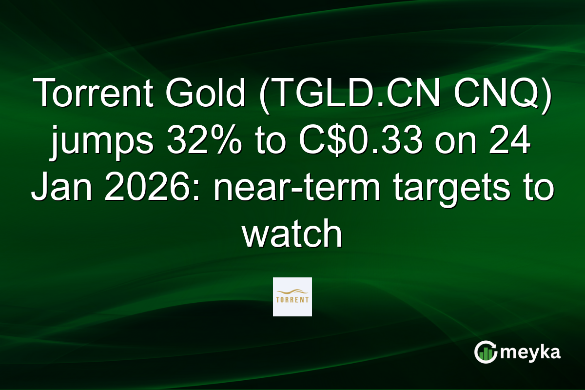 Torrent Gold (TGLD.CN CNQ) jumps 32% to C$0.33 on 24 Jan 2026: near-term targets to watch