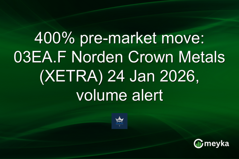 400% pre-market move: 03EA.F Norden Crown Metals (XETRA) 24 Jan 2026, volume alert