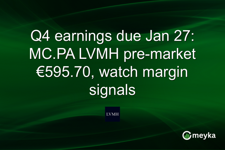 Q4 earnings due Jan 27: MC.PA LVMH pre-market €595.70, watch margin signals