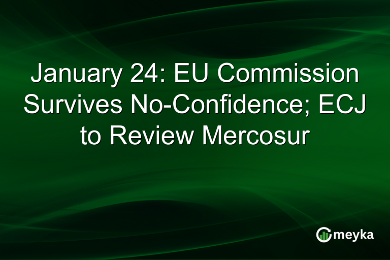 January 24: EU Commission Survives No-Confidence; ECJ to Review Mercosur