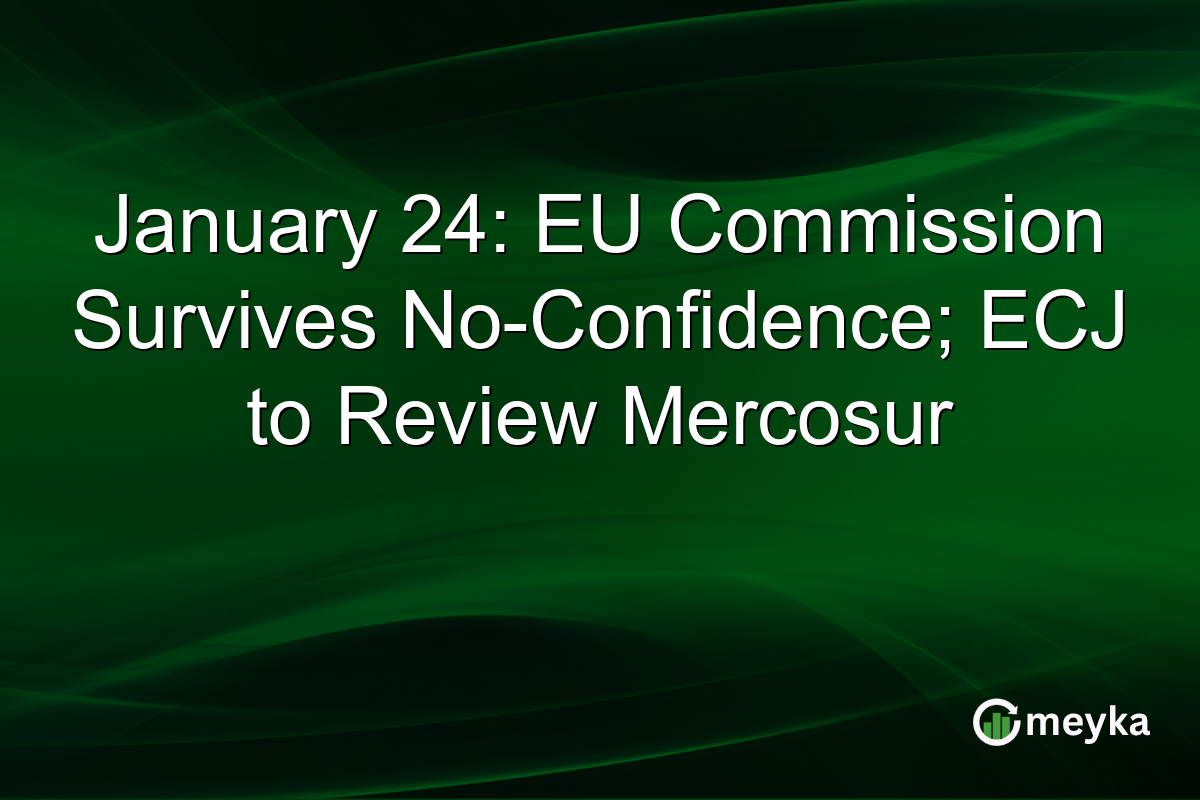 January 24: EU Commission Survives No-Confidence; ECJ to Review Mercosur