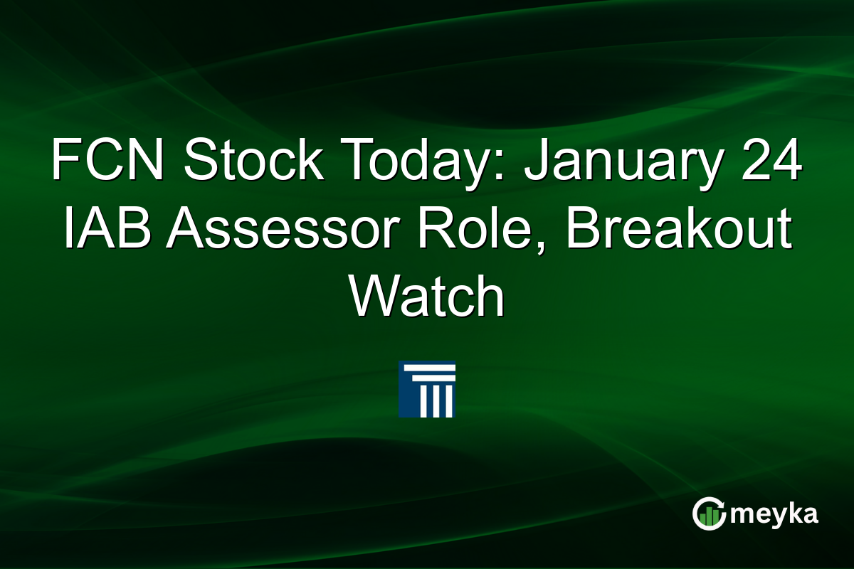 FCN Stock Today: January 24 IAB Assessor Role, Breakout Watch