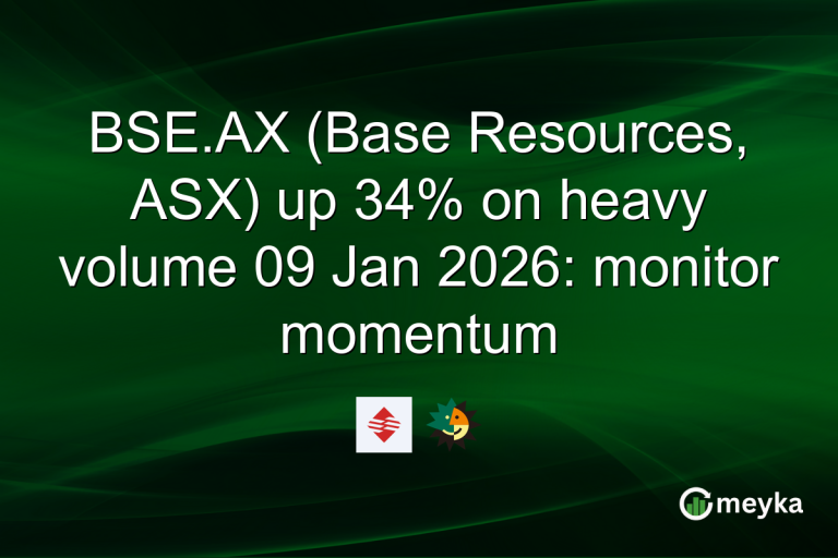 BSE.AX (Base Resources, ASX) up 34% on heavy volume 09 Jan 2026: monitor momentum
