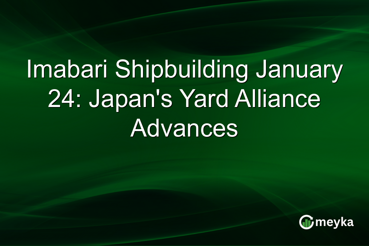 Imabari Shipbuilding January 24: Japan's Yard Alliance Advances