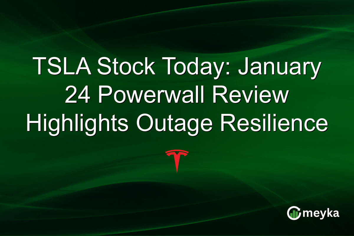 TSLA Stock Today: January 24 Powerwall Review Highlights Outage Resilience