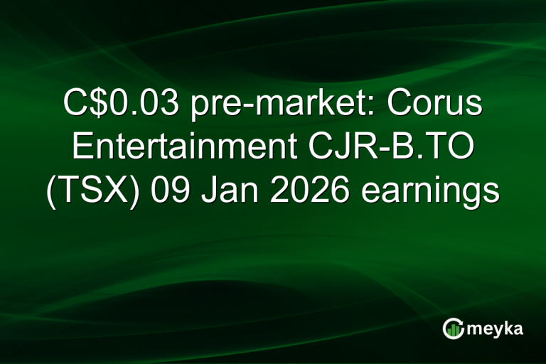 C$0.03 pre-market: Corus Entertainment CJR-B.TO (TSX) 09 Jan 2026 earnings