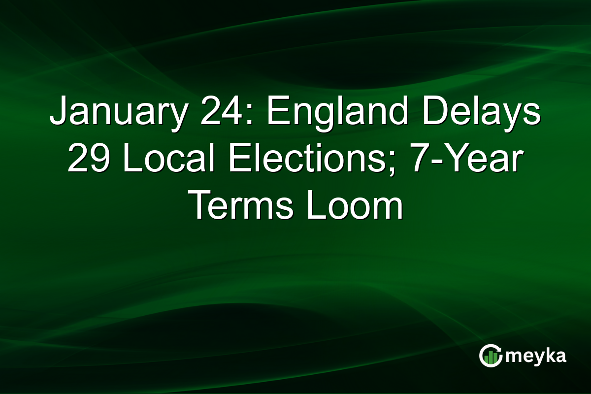 January 24: England Delays 29 Local Elections; 7-Year Terms Loom