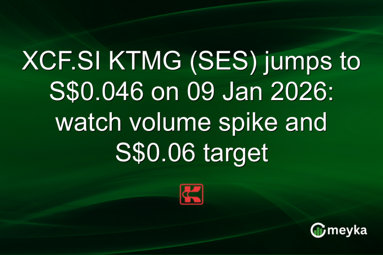 XCF.SI KTMG (SES) jumps to S$0.046 on 09 Jan 2026: watch volume spike and S$0.06 target
