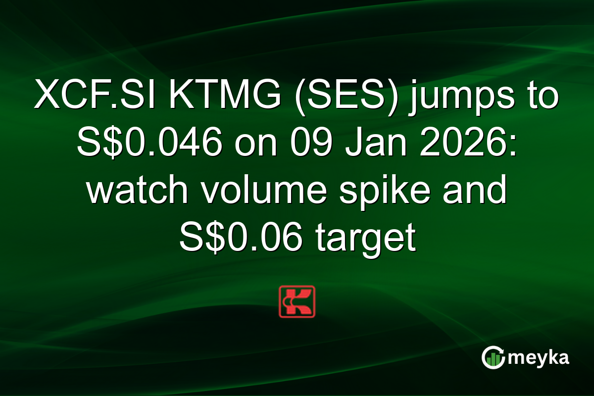 XCF.SI KTMG (SES) jumps to S$0.046 on 09 Jan 2026: watch volume spike and S$0.06 target