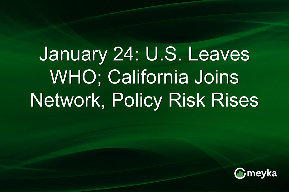 January 24: U.S. Leaves WHO; California Joins Network, Policy Risk Rises