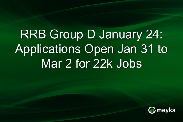 RRB Group D January 24: Applications Open Jan 31 to Mar 2 for 22k Jobs