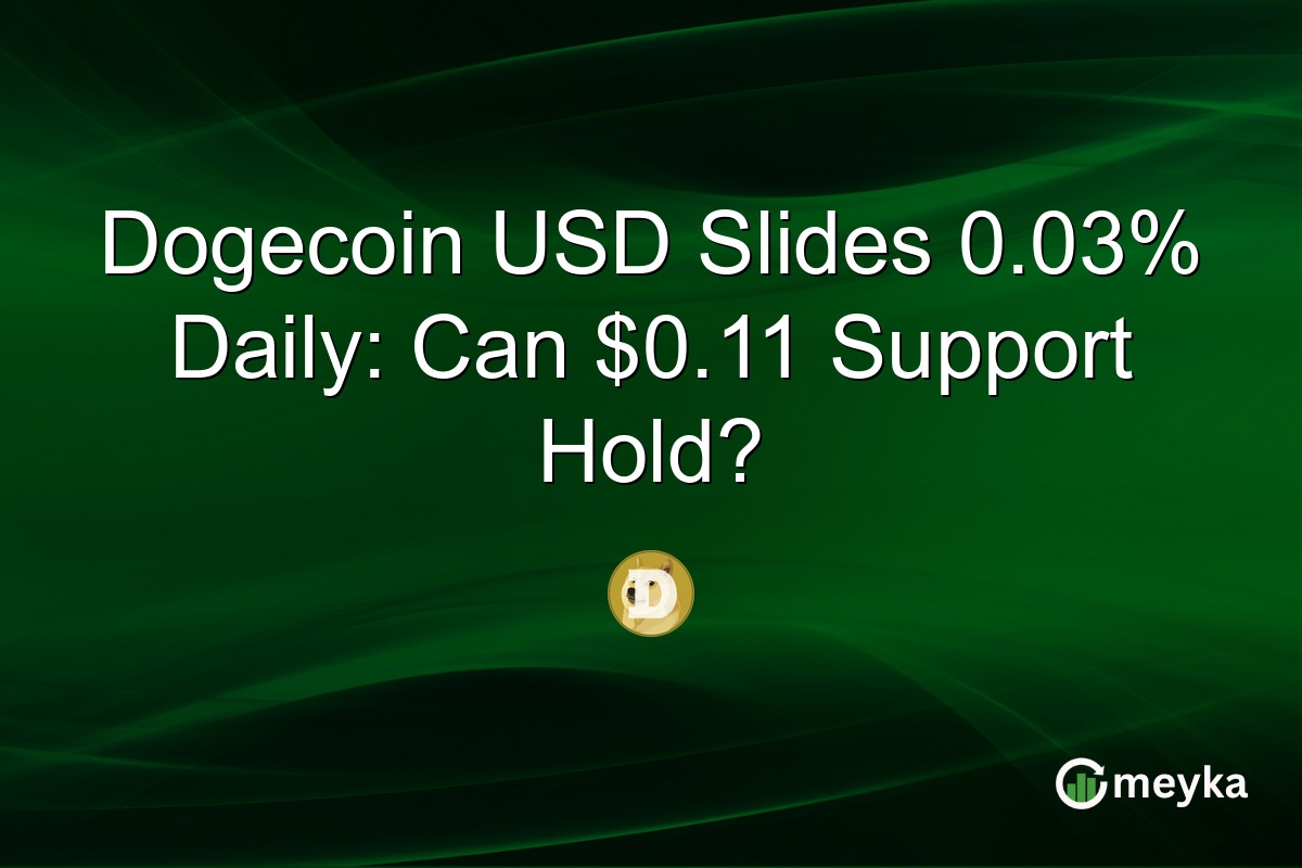 Dogecoin USD Slides 0.03% Daily: Can $0.11 Support Hold?