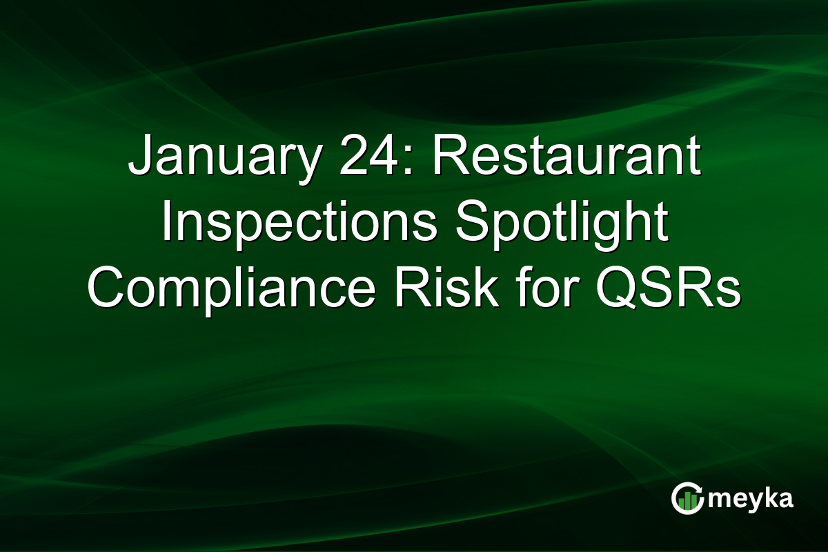 January 24: Restaurant Inspections Spotlight Compliance Risk for QSRs