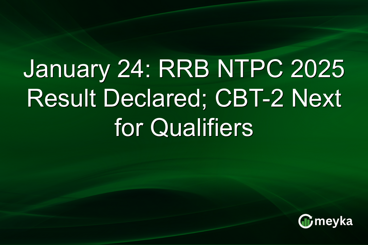 January 24: RRB NTPC 2025 Result Declared; CBT-2 Next for Qualifiers