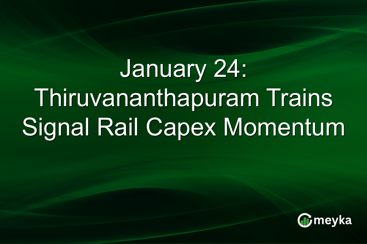 January 24: Thiruvananthapuram Trains Signal Rail Capex Momentum