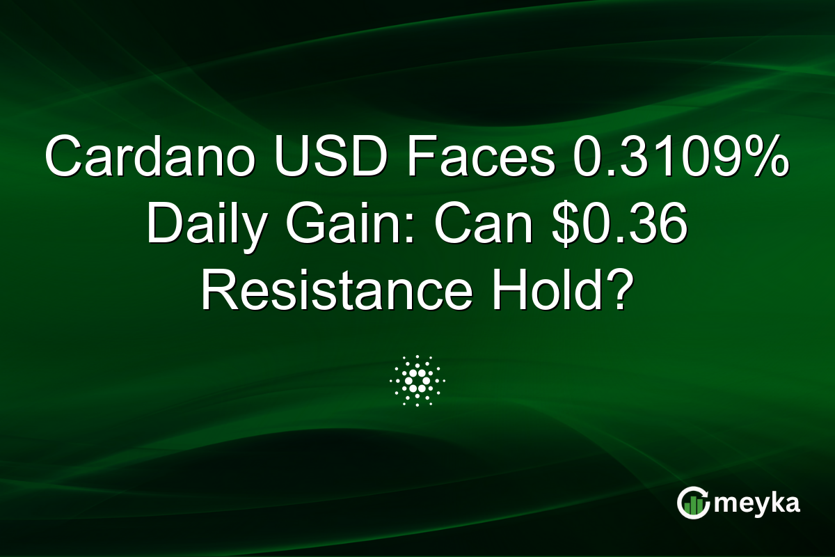 Cardano USD Faces 0.3109% Daily Gain: Can $0.36 Resistance Hold?