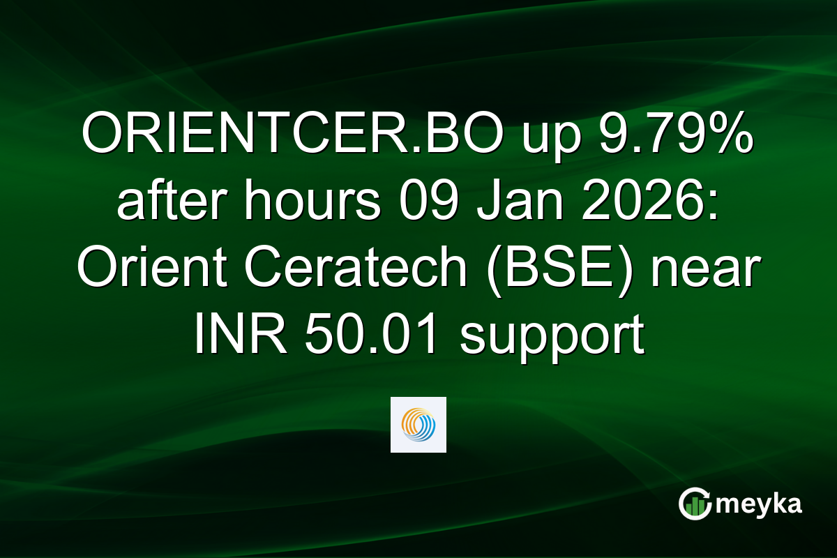 ORIENTCER.BO up 9.79% after hours 09 Jan 2026: Orient Ceratech (BSE) near INR 50.01 support