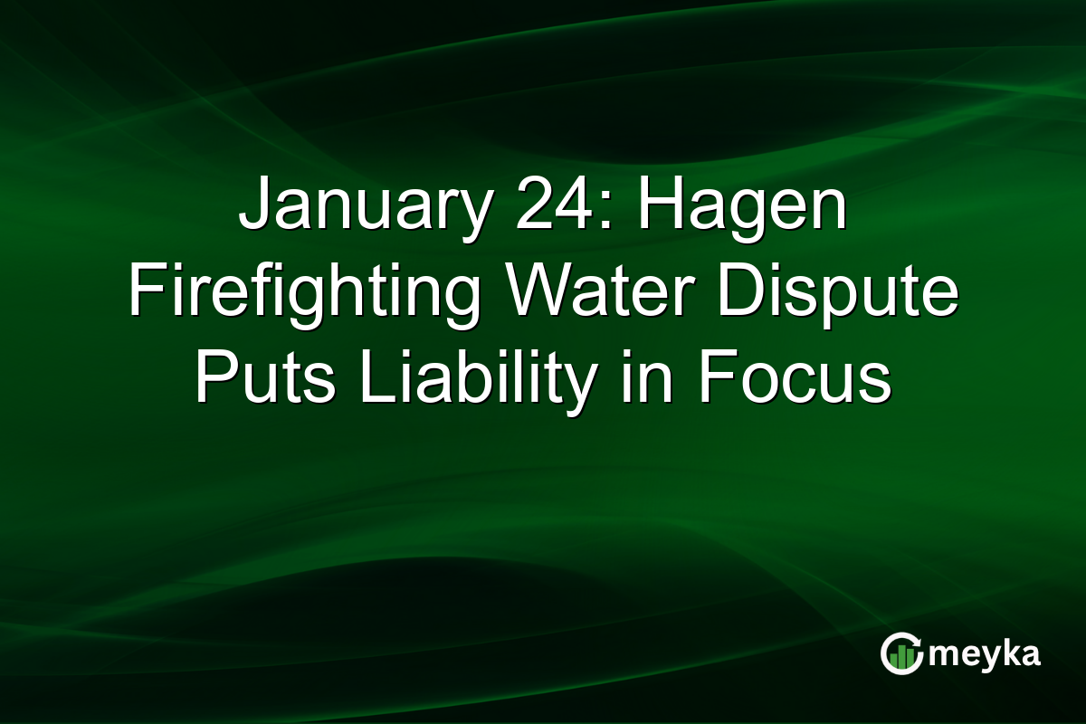January 24: Hagen Firefighting Water Dispute Puts Liability in Focus