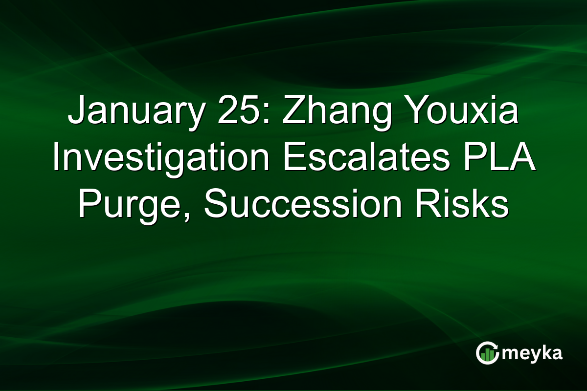 January 25: Zhang Youxia Investigation Escalates PLA Purge, Succession Risks