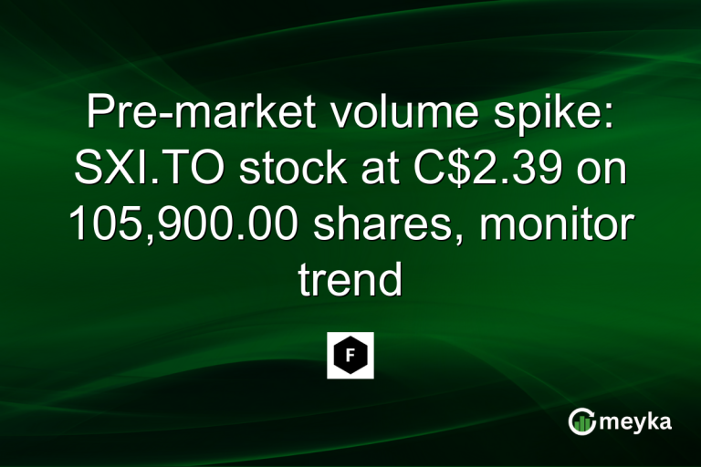 Pre-market volume spike: SXI.TO stock at C$2.39 on 105,900.00 shares, monitor trend