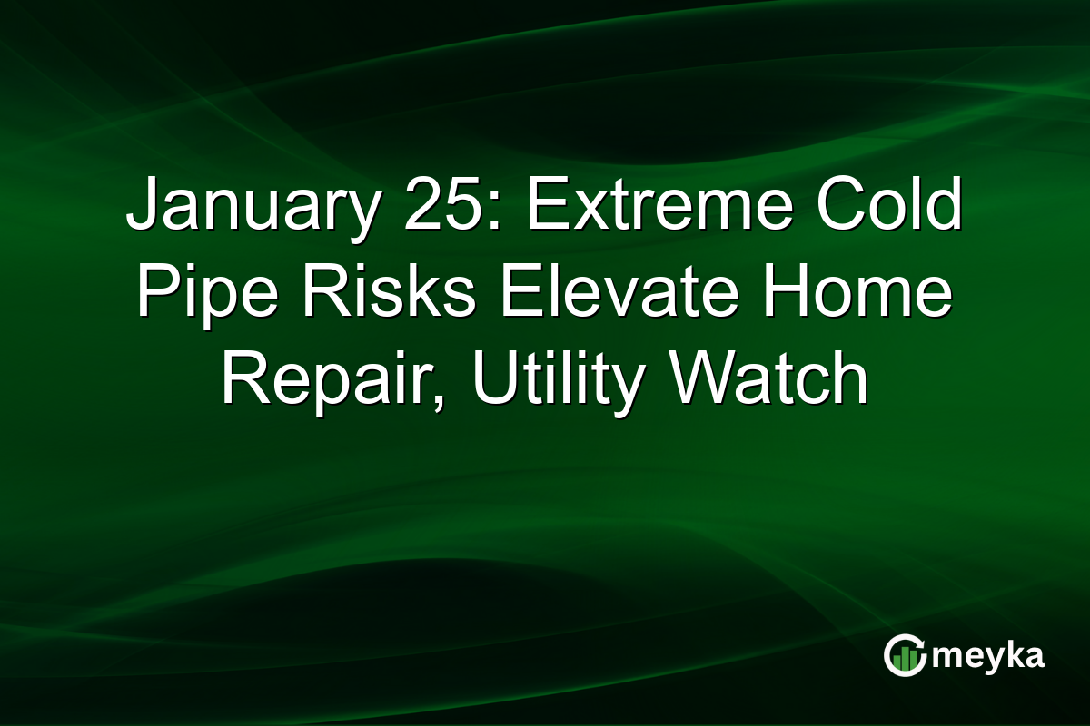 January 25: Extreme Cold Pipe Risks Elevate Home Repair, Utility Watch