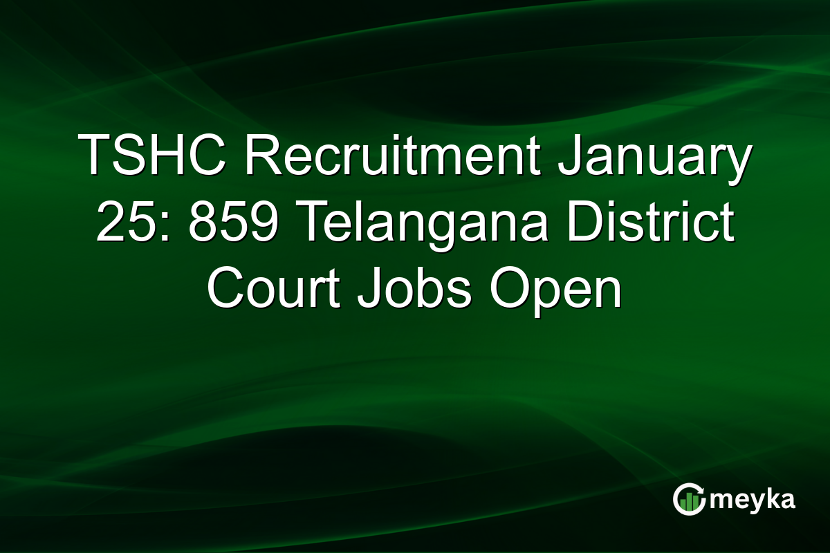 TSHC Recruitment January 25: 859 Telangana District Court Jobs Open