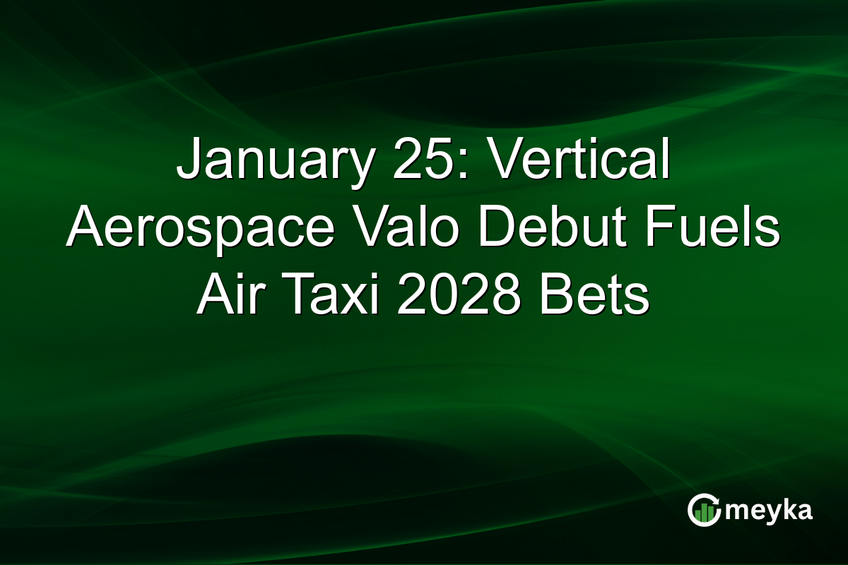 January 25: Vertical Aerospace Valo Debut Fuels Air Taxi 2028 Bets