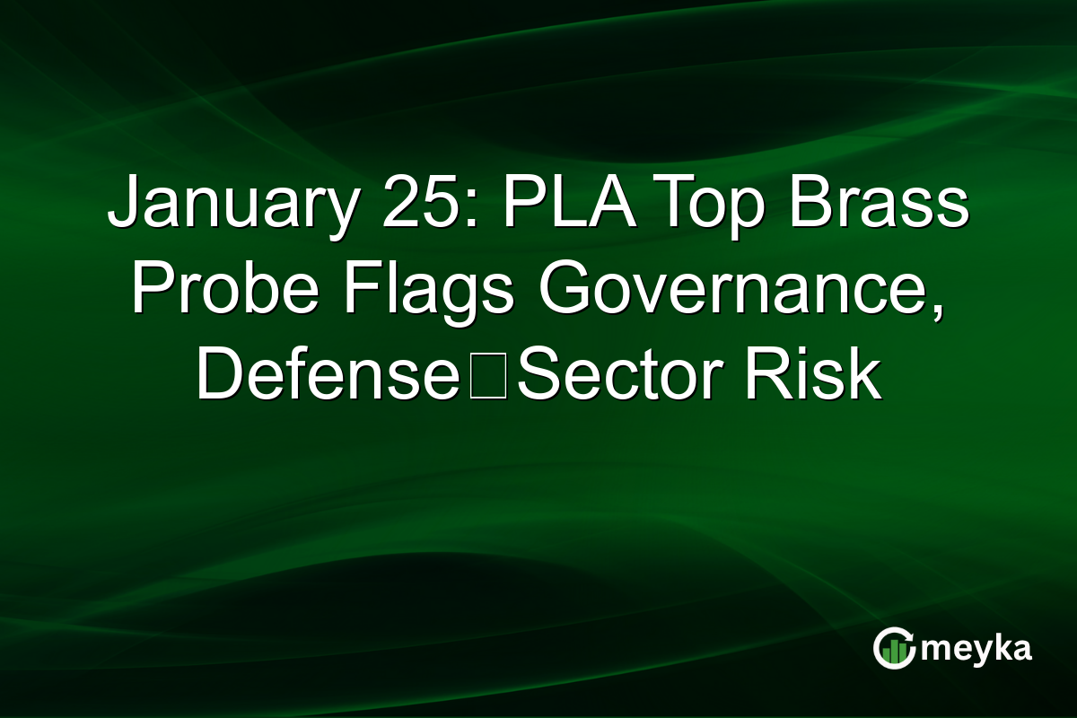 January 25: PLA Top Brass Probe Flags Governance, Defense‑Sector Risk