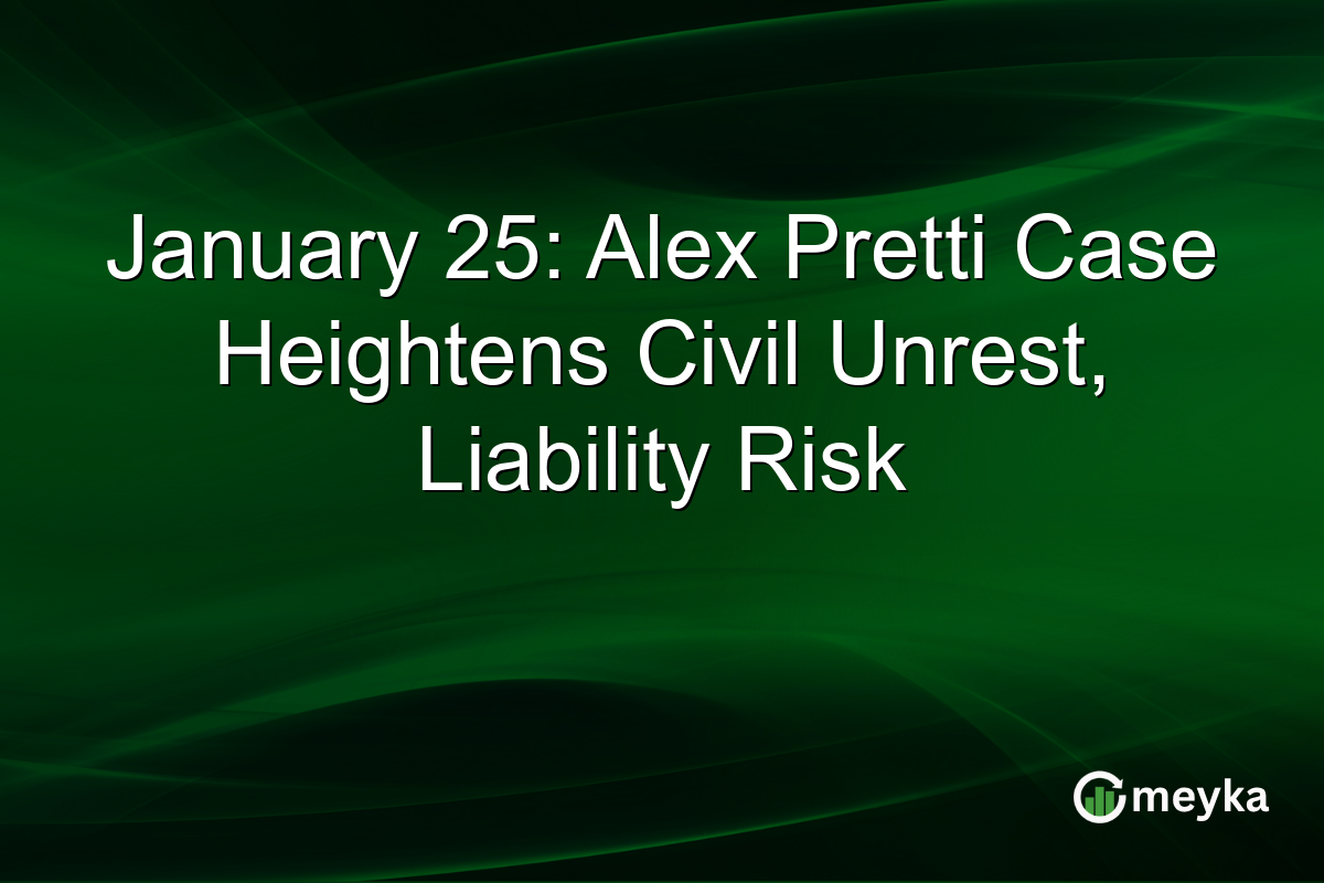 January 25: Alex Pretti Case Heightens Civil Unrest, Liability Risk