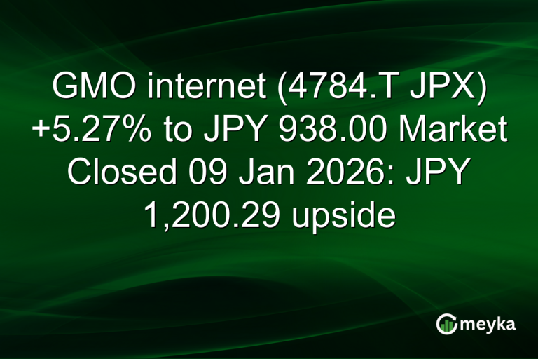 GMO internet (4784.T JPX) +5.27% to JPY 938.00 Market Closed 09 Jan 2026: JPY 1,200.29 upside
