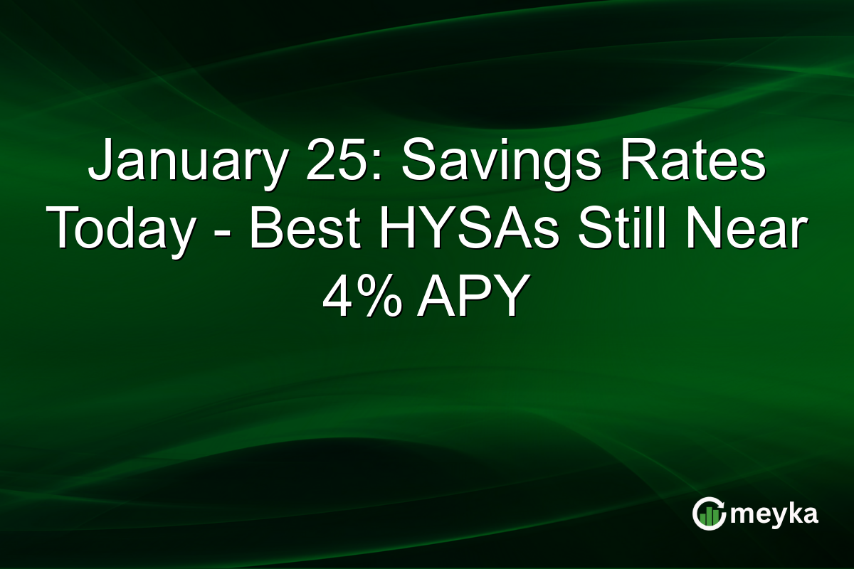 January 25: Savings Rates Today - Best HYSAs Still Near 4% APY