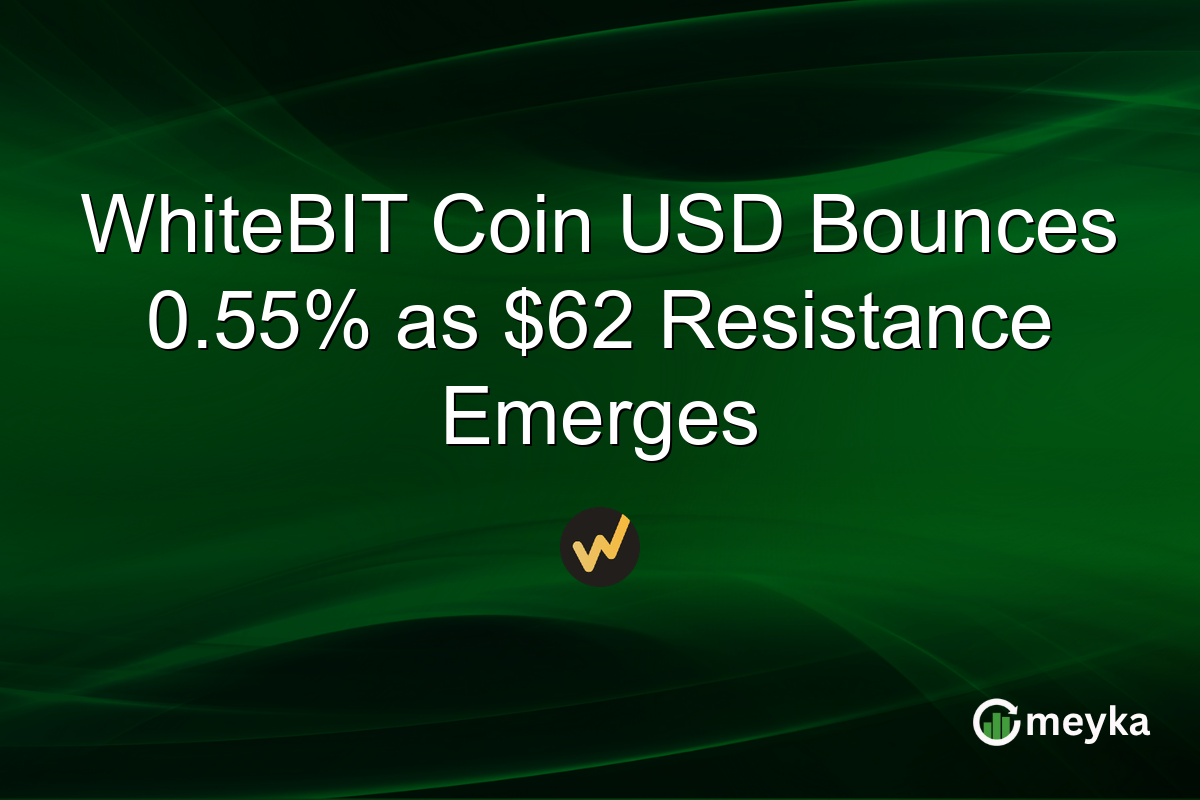 WhiteBIT Coin USD Bounces 0.55% as $62 Resistance Emerges