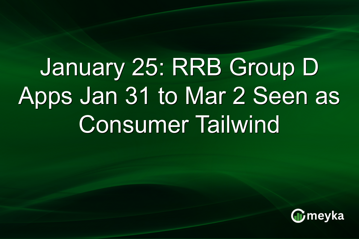 January 25: RRB Group D Apps Jan 31 to Mar 2 Seen as Consumer Tailwind