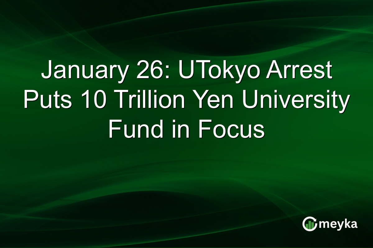 January 26: UTokyo Arrest Puts 10 Trillion Yen University Fund in Focus