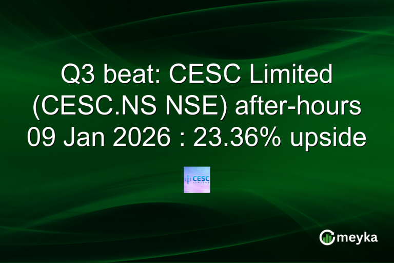 Q3 beat: CESC Limited (CESC.NS NSE) after-hours 09 Jan 2026 : 23.36% upside
