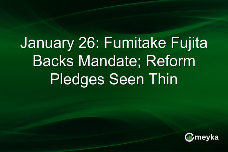 January 26: Fumitake Fujita Backs Mandate; Reform Pledges Seen Thin