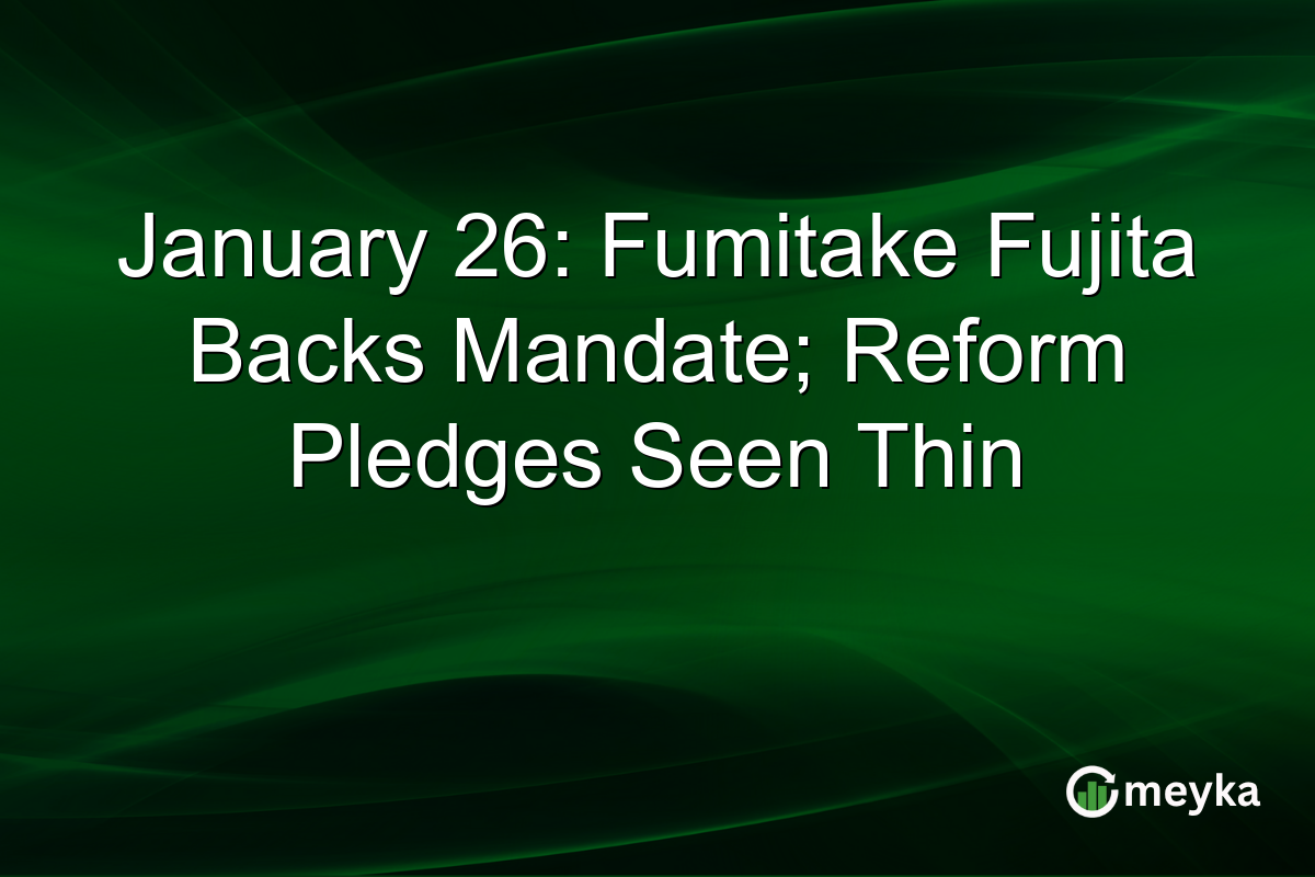 January 26: Fumitake Fujita Backs Mandate; Reform Pledges Seen Thin