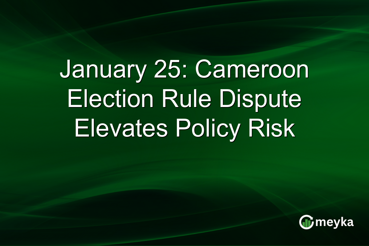 January 25: Cameroon Election Rule Dispute Elevates Policy Risk